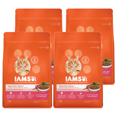 IAMS 愛慕思 健康優活 成貓營養配方乾糧, 鮪魚 + 鮭魚口味, 1kg, 4袋