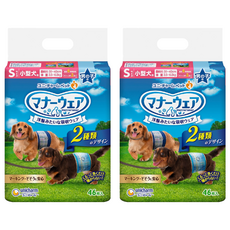 Unicharm Pet Mannerwear 禮貌帶 男用 S 46片裝, 腰圍35-40cm, 體重3.5-6.0kg, S(腰圍35~40cm 體重3.5~6kg), 46片, 2包