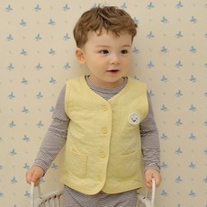 유니프랜드 아동용 별사탕 삼중지 보온 면 반조끼