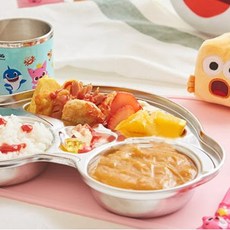 aizoum 碰碰狐車子造型不鏽鋼餐盤, 銀色, 單品, 1個