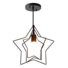 honey comb 北歐風旋轉星星餐廳吊燈 簡約時尚 提升居家品味, 1入, 黑