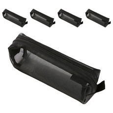 小麥購物 透明網紗筆袋 Y579 28g 5個, 經典黑, 1組