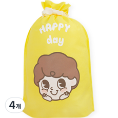 도나앤데코 선물 포장 부직포백 26 x 36cm 5p, 3호 005 Happy day 소년 옐로우, 4개