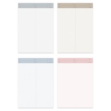 TUCO.B 厚實便條筆記本 4種套組 網格 A4 120g, 棕色 + 灰色 + 粉紅色 + 藍色, 1套