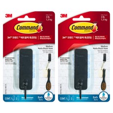 3M Command 無痕 浴室小物 3M 掛鉤 中型, 2個, 啞光黑