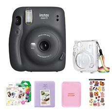 instax 拍立得 Mini 11 即時相機炭灰色 + Polar 保護套 + 膠卷 20p + 硬質相冊隨機出貨 + 青少年保護套, 單品, 1套