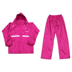 兩件式雨衣 PVC+牛津布 藏青, XXL, 玫紅色