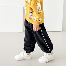WALTONKIDS 兒童線條絲絨羅紋束口褲