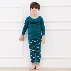 Kids Line 童款Hello字樣30支棉長袖居家衣褲套裝