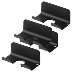 HOMENANA 強力免鑽孔懸浮浴室化妝臺吹風機支架, 黑色, 4個