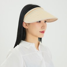 풋온 체크 라탄 썬캡 모자