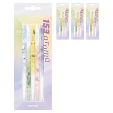 monAmi 153 香氛原子筆 5入組 0.5mm, 棉花藍, 森林綠, 檸檬黃, 蜜桃玫瑰粉, 藍莓黑, 4套