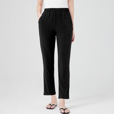 AFINAR 女款涼感直筒鬆緊帶長褲