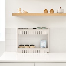 Casamaru 移動式纖細縫隙2層架, 灰色