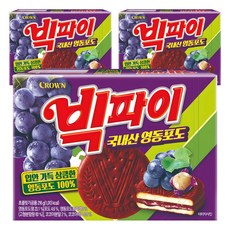 크라운 빅파이 영동포도 과자파이 중, 216g, 3개