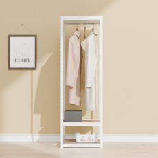 랙셈블 선반 3단 + 행거봉 세트, 화이트