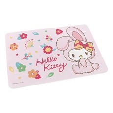 收納王妃 軟式珪藻土吸水地墊兔年凱蒂 60 x 39 x 0.9 cm, 粉紅花兔, 1個