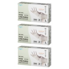 러버랩 센서티브 니트릴 위생장갑, 화이트, 대(L), 3개