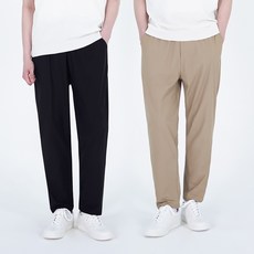 AnotherD 男士防皺可烘乾日常輕量鬆緊帶透氣四向彈力長褲 2件組
