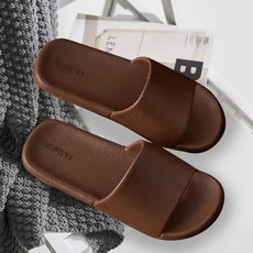 데이코지 미끄럼방지 층간소음 발편한 모던 실내화, 브라운, 2개