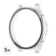 이츠라이프 갤럭시워치4 강화유리 풀커버 액정보호 케이스, 투명, 5개