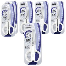 PLUS 普樂士 30度弧線抗菌剪刀, 白色, 6支