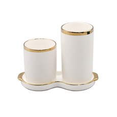 유엘 북유럽 더블 수저통, 화이트, 1개