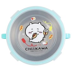 Chiikawa 吉伊卡哇 不鏽鋼雙耳隔熱餐碗, 藍色, 兒童餐具, 1個