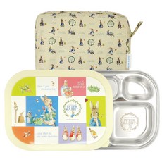 密封不鏽鋼餐盤+收納袋+湯匙叉子組, 象牙白, 盤子+蓋子+袋子