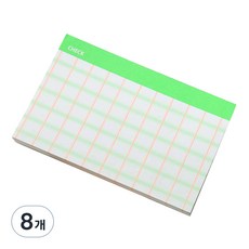 Bfancy 螢光便條紙 N次貼 W 格紋, 螢光, 8個, 60張