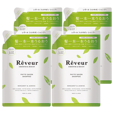 Reveur 芮芙茹 植物性洗髮露補充包 柔順亮澤 佛手柑與茉莉花, 400ml, 4包