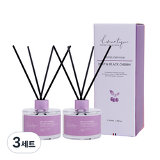 로맨띠끄 퍼퓸 파스텔 디퓨저 200ml x 2p + 섬유스틱 8p 세트, 딥 앤 블랙체리, 400ml, 3세트