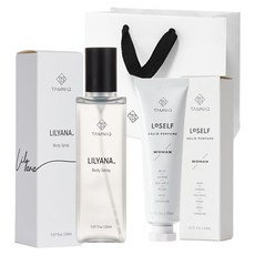 TAMNIQ LOSELF固體香水 女款 2入+Lilyana身體香氛噴霧 150ml+提袋, 1套