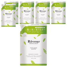 Reveur 芮芙茹 植物性洗髮露補充包 柔順亮澤 佛手柑與茉莉花, 400ml, 6包