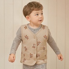 unifriend 男童愛心熊三層保暖棉質背心