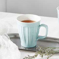 JIN GLASS 홈카페 커피 파스텔 머그컵 280ml, 스카이블루, 1개