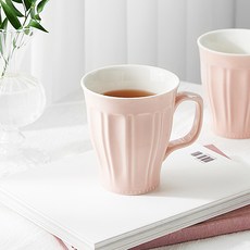 JIN GLASS 홈카페 커피 파스텔 머그컵 280ml, 인디핑크, 1개