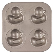 Hanomad 氣炸鍋鴨子造型瑪德蓮烤盤 4格 金色, 1個