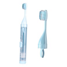 攜帶型2合1牙刷牙膏 + 牙刷替換組 天藍色, 1組