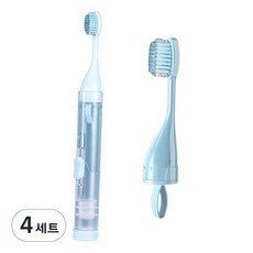 미빌 컴포트 교정용 칫솔 치약 올인원 키트 본품 + 리필 세트 스카이블루, 4세트