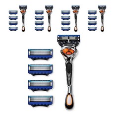 Arisuri 男性專用手動5層刀片刮鬍刀 + 4入補充刀片組 藍色, 5套