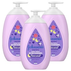 Johnson's 嬌生 嬰兒甜夢潤膚乳 500ml, 親膚配方 專為敏感肌膚設計, 3瓶