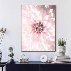 Marvel In Home 玫瑰花畫作 室內裝飾 鋁製畫框 + 粉色花卉海報組, 古銅色