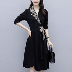 아뗄릭 호피무늬 랩 정장 긴팔 봄 가을 원피스 00260 빅사이즈 포함