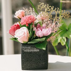 Pina康乃馨香皂花中心擺飾, 粉紅色, 1個