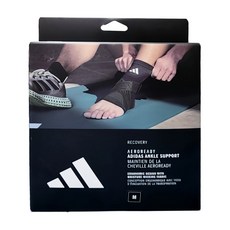 adidas愛迪達 專業運動纏繞式護踝 運動防護、穩定支撐 舒適透氣, 1個, 黑色/白色
