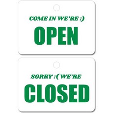 Tina Picnic 店家英文OPEN/CLOSED告示牌掛鉤組 綠色, 1套, OPEN, CLOSED