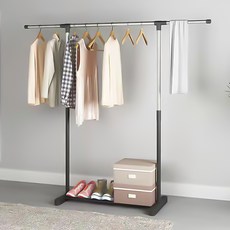 前程似錦 堅固耐用衣架 組裝式更衣間整理架 單層掛衣架, 銀色