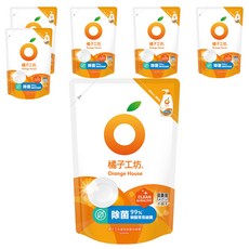 Orange House 橘子工坊 溫和除菌洗碗精補充包, 500ml, 6包