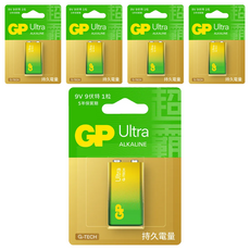 GP Batteries 超霸 Ultra鹼性電池 9V 1顆, 1入, 5顆
